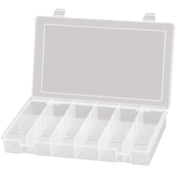 Compact Polypropylene Compartment Cases, 11" W x 6-3/4" D x 1-3/4" H, 12 Compartments CB509 | NTL Industrial