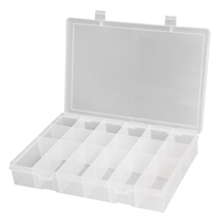 Compact Polypropylene Compartment Cases, 11" W x 6-3/4" D x 1-3/4" H, 18 Compartments CB511 | NTL Industrial