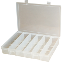 Compact Polypropylene Compartment Cases, 11" W x 6-3/4" D x 1-3/4" H, 6 Compartments CB513 | NTL Industrial