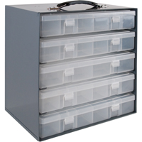 Compartment Box Cabinets, Steel, 5 Slots, 11-1/4" W x 6-3/4" D x 10-3/4" H, Grey NTL Industrial
