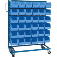 Single-Sided Mobile Bin Rack, Single-sided, 36 bins, 36" W x 16" D x 46-1/2" H CB650 | NTL Industrial