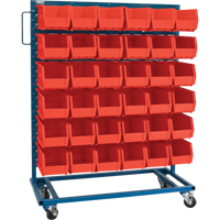 Single-Sided Mobile Bin Rack, Single-sided, 36 bins, 36" W x 16" D x 46-1/2" H CB651 | NTL Industrial