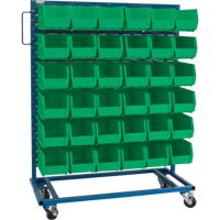 Single-Sided Mobile Bin Rack, Single-sided, 36 bins, 36" W x 16" D x 46-1/2" H CB681 | NTL Industrial