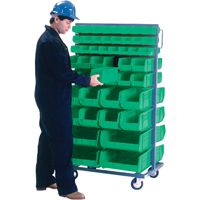 Double-Sided Mobile Bin Rack, Double-sided, 96 bins, 36" W x 24" D x 63" H CB683 | NTL Industrial