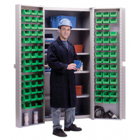 Deep-Door Combination Cabinet, 38" W x 24" D x 72" H, 4 Shelves CB693 | NTL Industrial
