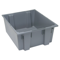 Stack & Nest Totes, 10" x 23.5" x 19.5", Grey NTL Industrial