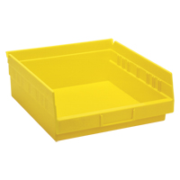 Shelf Bins, 11-1/8" W x 4" H x 11-5/8" D, Yellow, 30 lbs. Capacity NTL Industrial