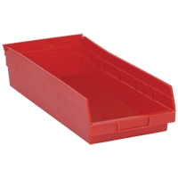 Shelf Bins, 8-3/8" W x 4" H x 17-7/8" D, Red, 40 lbs. Capacity NTL Industrial