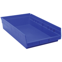 Shelf Bins, 11-1/8" W x 4" H x 17-7/8" D, Blue, 40 lbs. Capacity NTL Industrial