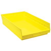 Shelf Bins, 11-1/8" W x 4" H x 17-7/8" D, Yellow, 40 lbs. Capacity NTL Industrial