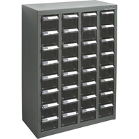 Casiers pour pi&egrave;ces KPC-500, Acier galvanis&eacute;, 32 tiroirs, 18-1/10" x 8-7/10" x 25-3/5", Gris NTL Industrial