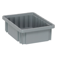 Contenants Divider Box, Plastique, 10,9" la x 8,3" p x 3,5" h, Gris NTL Industrial
