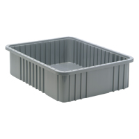 Contenants Divider Box, Plastique, 22,5" la x 17,5" p x 6" h, Gris NTL Industrial