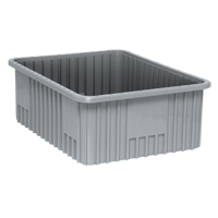 Contenants Divider Box, Plastique, 22,5" la x 17,5" p x 8" h, Gris NTL Industrial