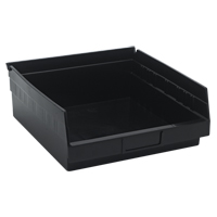 Economy Shelf Bin, 11-1/8" W x 4" H x 11-5/8" D, Black NTL Industrial