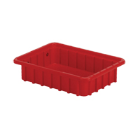 Divider Box&reg; Containers, Polyethylene, 10.8" W x 8.3" D x 2.5" H, Red NTL Industrial