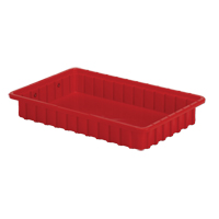 Contenants Divider Box, Poly&eacute;thyl&egrave;ne, 16,5" la x 10,9" p x 2,5" h, Rouge NTL Industrial