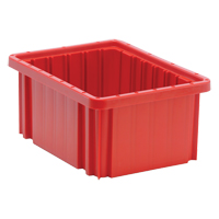 Divider Box<sup>®</sup> Containers, Plastic, 10.9" W x 8.3" D x 5" H, Red CC935 | NTL Industrial