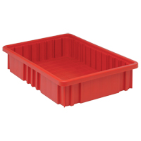 Divider Box<sup>®</sup> Containers, Plastic, 16.5" W x 10.9" D x 3.5" H, Red CC936 | NTL Industrial
