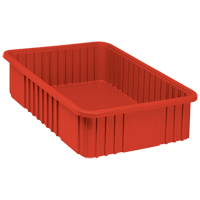 Divider Box<sup>®</sup> Containers, Plastic, 22.5" W x 17.5" D x 6" H, Red CC940 | NTL Industrial