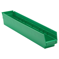 Bac pour &eacute;tag&egrave;re &eacute;conomique, 4-1/8" la, 4" h x 23-5/8" p, Vert NTL Industrial