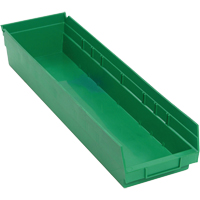 Shelf Bins, 6-5/8" W x 4" H x 23-5/8" D, Green, 50 lbs. Capacity NTL Industrial