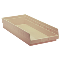 Economy Shelf Bin, 11-1/8" W x 4" H x 23-5/8" D, Ivory, 60 lbs. Capacity NTL Industrial