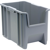 Giant Stacking Containers, 10-7/8" W x 12-1/2" H x 17-1/2" D, Grey NTL Industrial
