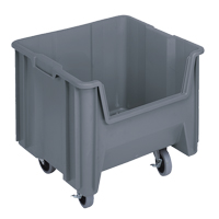 Mobile Giant Stack Container, 12-1/2" H x 16-1/2" W x 17-1/2" D, 250 lbs. Capacity, Grey CD938 | NTL Industrial