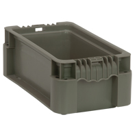 Collapsible Stacking Container, 7" W x 12" D x 5" H, Grey CE987 | NTL Industrial