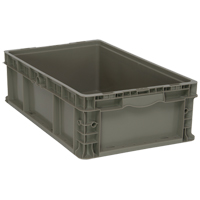 Collapsible Stacking Container, 15" W x 24" D x 7.5" H, Grey CE992 | NTL Industrial