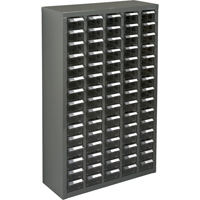 KPC-600 Parts Cabinet, Galvanized Steel, 75 Drawers, 23-1/10" x 8-7/10" x 36-9/10", Grey NTL Industrial