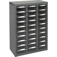 KPC-700 Parts Cabinet, Galvanized Steel, 30 Drawers, 17-1/2" x 8-7/10" x 25-3/10", Grey CF319 | NTL Industrial