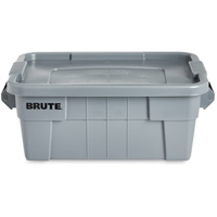 Brute Storage Tote with Lid, 27.88” D x 16.5” W x 10.7" H, 112 llbs. Capacity, Grey CF681 | NTL Industrial