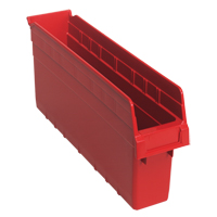 Store-Max Shelf Bins, 4-3/8" W x 8" H x 17-7/8" D, Red, 56 lbs. Capacity NTL Industrial