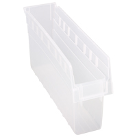 Store-Max Shelf Bins, 4-3/8" W x 8" H x 17-7/8" D, Clear, 56 lbs. Capacity NTL Industrial