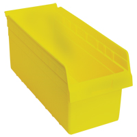 Store-Max Shelf Bins, 8-3/8" W x 8" H x 17-7/8" D, Yellow, 56 lbs. Capacity NTL Industrial
