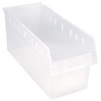 Store-Max Shelf Bins, 8-3/8" W x 8" H x 17-7/8" D, Clear, 56 lbs. Capacity NTL Industrial