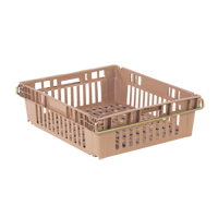 Agricultural Plastic Stack-N-Nest Container, 20.3" x 24" x 6.8", Beige NTL Industrial