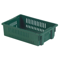 Agricultural Plastic Stack-N-Nest Container, 13.1" x 19.7" x 5.6", Green NTL Industrial