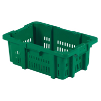 Food Handling Plastic Stack-N-Nest Container, 16" x 23.9" x 8.8", Green NTL Industrial