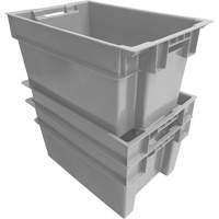 Stack & Nest Container, 16" W x 12" H x 24" D, Grey NTL Industrial