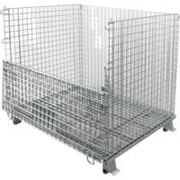Collapsible Wire Container, 40" W x 48" D x 42" H, 4000 lbs. Capacity CG021 | NTL Industrial