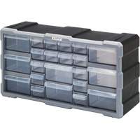 Drawer Cabinet, Plastic, 22 Drawers, 19-1/2" x 6-1/4" x 10", Black CG063 | NTL Industrial