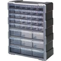 Drawer Cabinet, Plastic, 39 Drawers, 15" x 6-1/4" x 18-3/4", Black CG064 | NTL Industrial