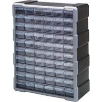 Drawer Cabinet, Plastic, 60 Drawers, 15" x 6-1/4" x 18-3/4", Black CG065 | NTL Industrial