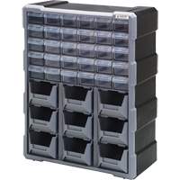 Drawer Cabinet, Plastic, 39 Drawers, 15" x 6-1/4" x 18-3/4", Black CG066 | NTL Industrial