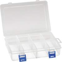 Plastic Compartment Box, 5.5" W x 7.75" D x 1.75" H, 8 Compartments NTL Industrial