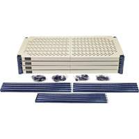 &eacute;tag&egrave;re en fils m&eacute;talliques avec tablettes en plastique, Cadre en fils m&eacute;talliques avec tablettes en plastique, Sans boulons, Capacit&eacute; 600 lb, 30" la x 72" h x 18" p NTL Industrial