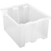 Heavy-Duty Stack & Nest Tote, 10" x 15.5" x 19.5", Clear CG087 | NTL Industrial